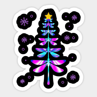 dragonfly christmas tree Sticker